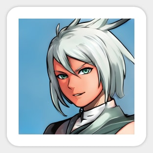 White Hair Anime Girl Sticker